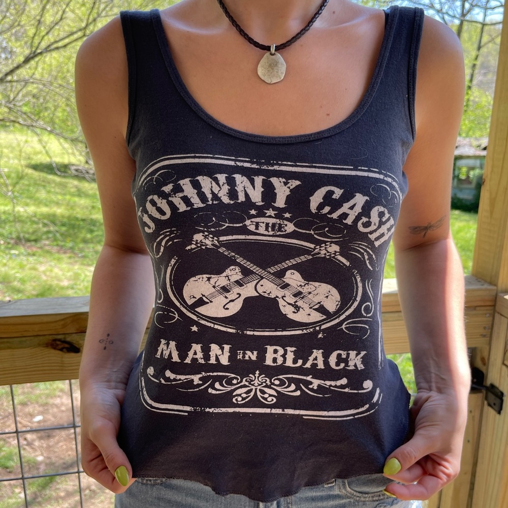 Black Graphic Tank Top